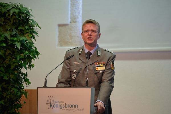 Oberst André Wüstner gab die Einleitung zum zweiten Panel. Foto: DBwV/Ingo Kaminsky