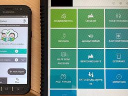 Die durch den Cyber Inovation Hub mit entwickelte Pflegeapp ermöglicht eine effektivere Kommunikation zwischen dem Pflegpersonal und den Patientinnen und Patienten. Foto: Bundeswehr/Cyber Innovation Hub Bw