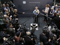 Verteidigungsministerin Ursula von der Leyen, hier bei einem Pressestatement, bekommt zunehmend Gegenwind aus der Truppe Foto: dpa