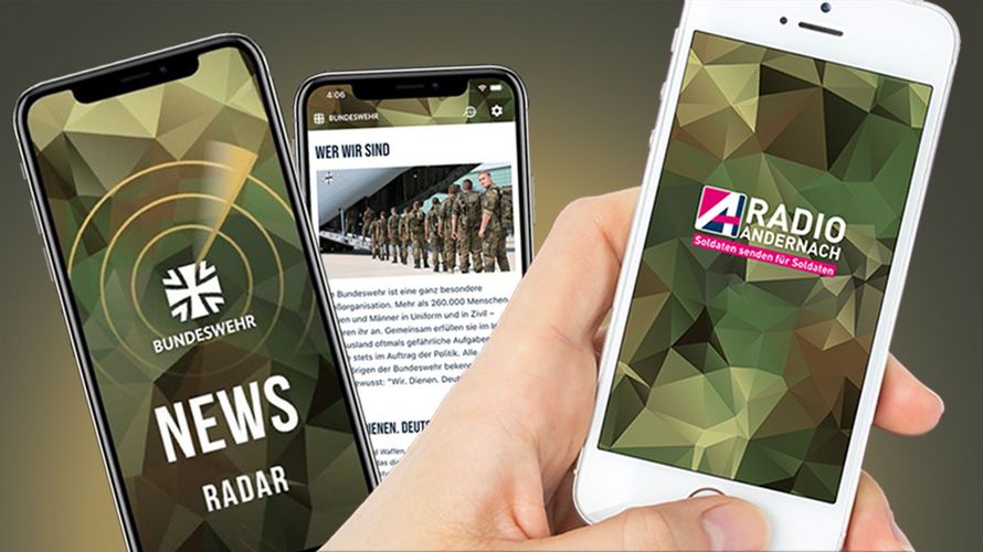 Die Apps "Radio Andernach" und "Newsradar" liefern Bundeswehrangehörigen Nachrichten, Radio und Informationen mobil auf Handy, Tablet und Co. Foto: Bundeswehr