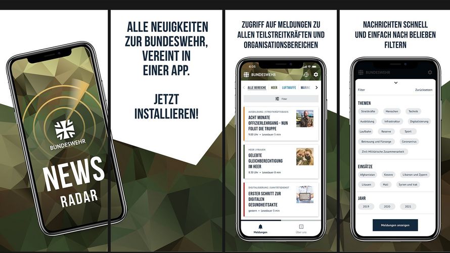 Modern und nutzerfreundlich: Das Bw-Newsradar. Foto: Bundeswehr