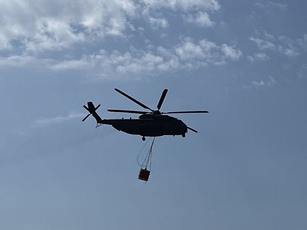 Ein Transporthubschrauber CH-53 mit Außenlast. Foto: DBwV/Anne Jekien