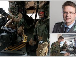 Angesichts des Dauereinsatzes der Bundeswehr in der Corona-Amtshilfe warnt Oberstleutnant André Wüstner vor einem schleichenden Verlust der Einsatzbefähigung. Fotos: Bundeswehr/DBwV, Montage: DBwV