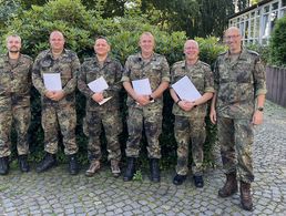 Bei der Ehrung in Faßberg:  Uwe Beckefeldt, Stefan Petri-Zander, Korbinian Bocksch, Jörg Stünkel, Thorsten Königs und Christopher John (v.l.n.r.). Foto: LV Nord