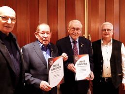 Uwe Stark (von links), Sven von Ehrenkrook, Josef Lünnemann und der stellvertretende Kameradschaftsvorsitzende Oberstabsfeldwebel a.D. Uwe Mietz. Foto: DBwV