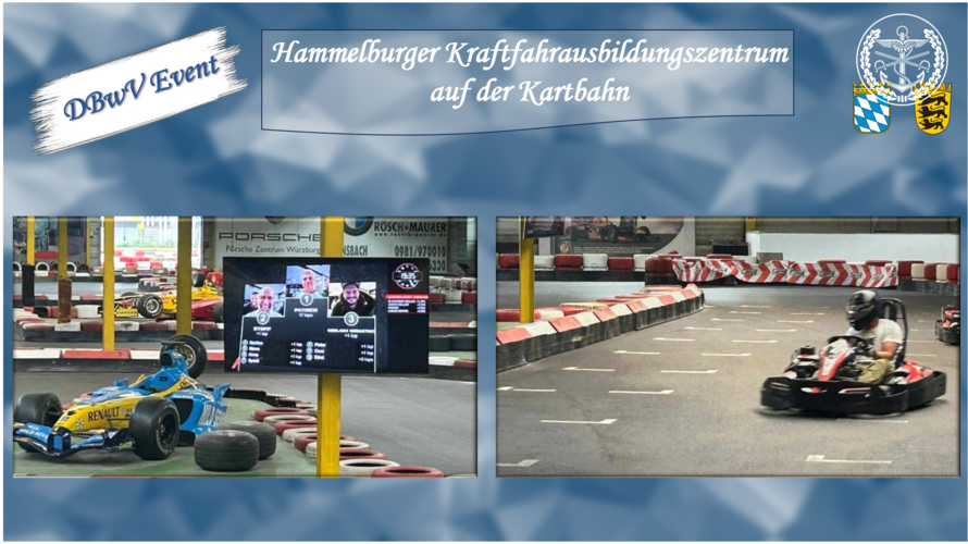 Hammelburger KfAusbZ mit Kampagne „DBwV Event“ auf der Kartbahn: Wie beim Formel-1-Rennen ging es dabei zu, wenn auch eher Geschicklichkeit statt hohem Tempo gefragt war. Fotos: Thomas Höfs 