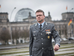 Oberstleutnant André Wüstner fordert eine Optimierung der Beschaffung und eine Veränderung der Führungs- und Organisationsstruktur. Foto: DBwV/Scheurer