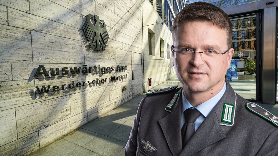 Nicht nur der direkte Draht ins  Verteidigungsministerium, sondern auch der ins Auswärtige Amt ist für den DBwV von großer Bedeutung. Foto: dpa/ Montage: DBwV/Eutebach