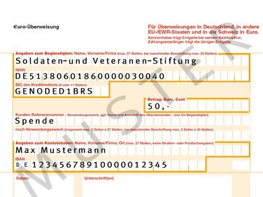 Muster Überweisung