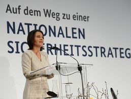 Bundesaußenministerin Annalena Baerbock (Bündnis 90/Die Grünen), bei ihrer Rede zur Nationalen Sicherheitsstrategie Foto: dpa/Reuters-Pool 