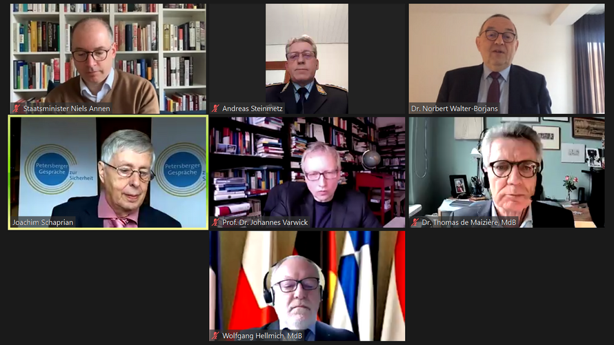 Erstmalig wurden die Petersberger Gespräche zur Sicherheit im digitalen Format ausgerichtet. Screenshot: DBwV 