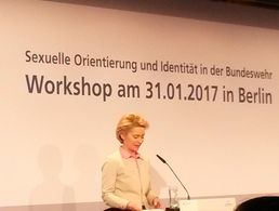 Bundesverteidigungsministerin Ursula von der Leyen erhob bei der Diversity-Tagung auch Vorwürfe wegen der Ereignisse in Pfullendorf Foto: DBwV