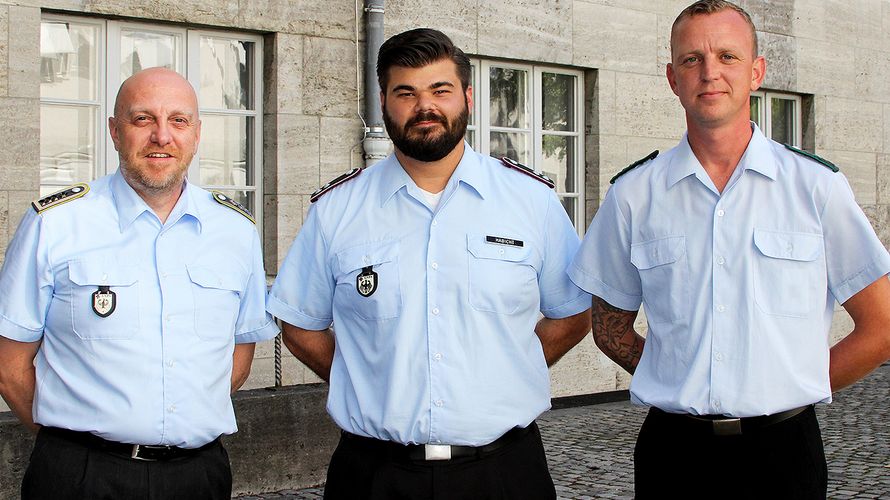 Die neue Spitze des GVPA: Oberstabsfeldwebel Ralph Salzmann (v. l.), Oberleutnant Sebastian Habicht und Oberstabsgefreiter Denny Böhme Foto: DBwV/Kruse