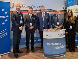 Gemeinsam mit EUROMIL und der Soldaten und Veteranen Stiftung präsentierte sich der DBwV auf der Berlin Security Conference. Foto: DBwV