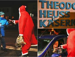 Der Nikolaus mit seinen Helfern bereitete Beschäftigten und Soldaten der Theodor-Heuss-Kaserne Stuttgart eine freudige Überraschung. Foto: Ralf Pieper