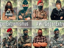 Hunderte Soldatinnen und Soldaten sowie zivile Angehörige der Bundeswehr haben ein klares Statement gegen Extremismus abgegeben. Montage: DBwV