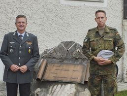Der Kommandeur GebJgBtl 233, Oberstleutnant Jakob Klötzner (v.r.), begrüßte den Bundesvorsitzenden Oberstleutnant André Wüstner. Fotos: GebJgBtl 233