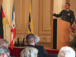 Gastredner DBwV-Chef Oberstleutnant André Wüstner begeisterte mit seinem Vortrag. Foto: DBwV/Vieth