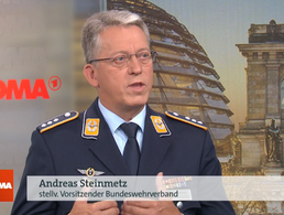 Hauptmann Andreas Steinmetz betonte, dass das Ehrenamt und der Freiwilligendienst stärker gefördert werden müsse. Foto: Screenshot DBwV