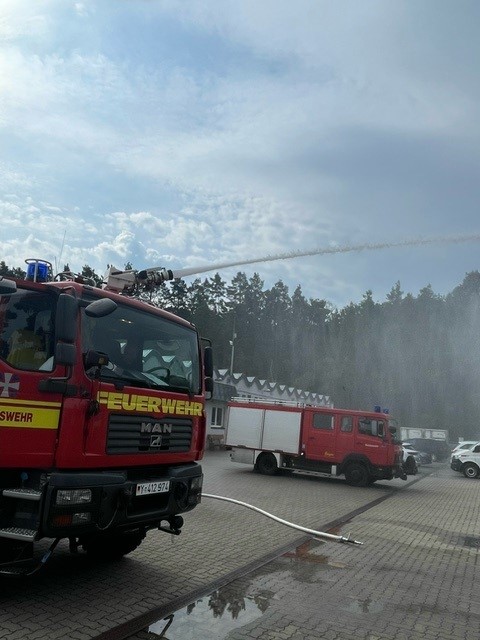 Beim Soldatentag war die Bundeswehrfeuerwehr in Aktion zu sehen. Foto: Gabriela Raue